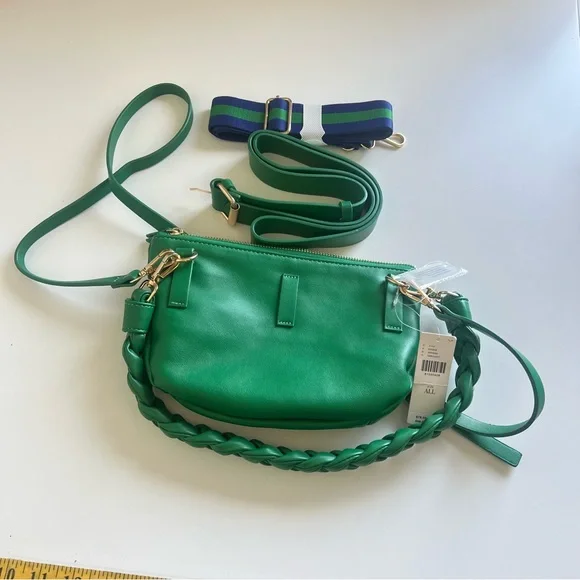 Anthropologie Faux Leather Convertible Crossbody Bag  Emerald Green NWT - Picture 7 of 13